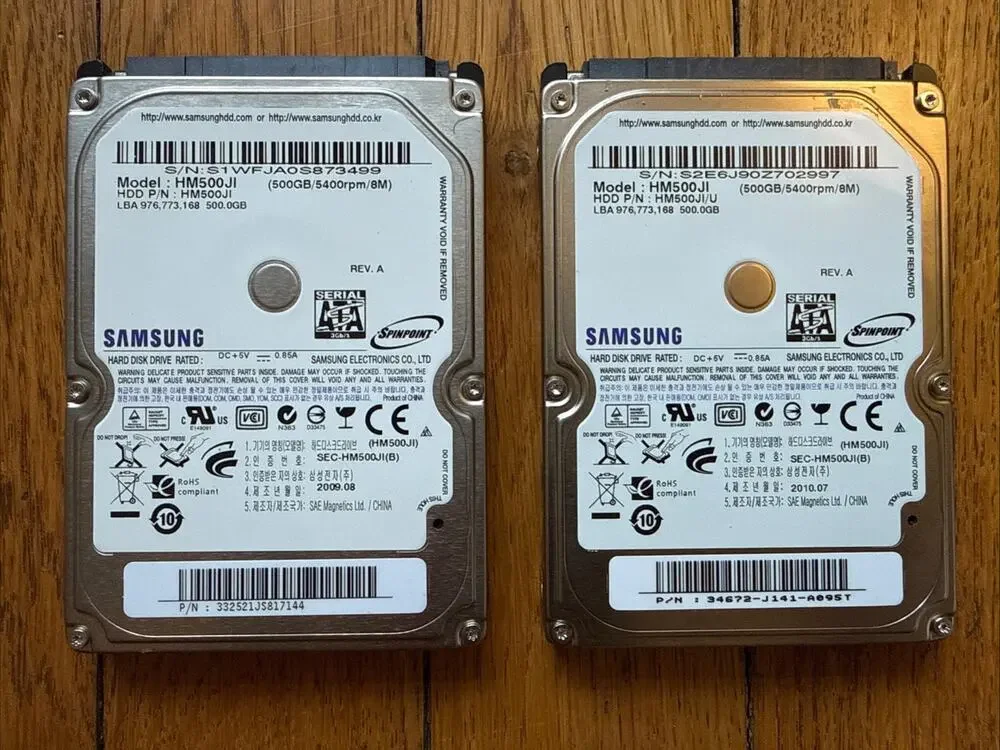 (2) Samsung HM500JI 500GB 5400RPM SATA Interface Notebook Hard Drive